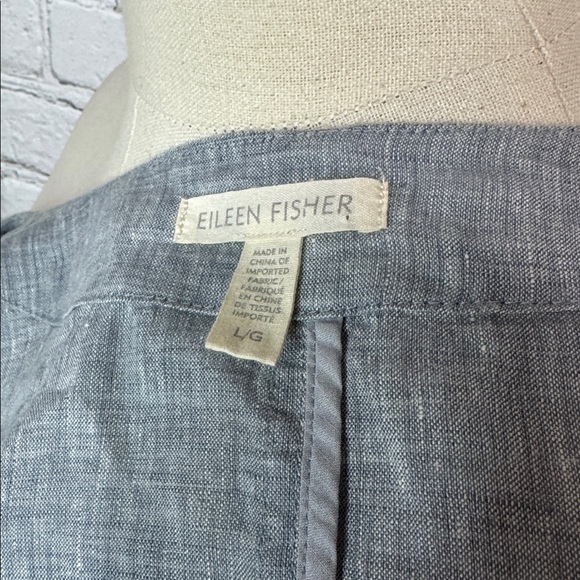 Eileen Fisher 100% Organic Cotton Loose Lightweight Blazer Duster Size L Large - Picture 13 of 13